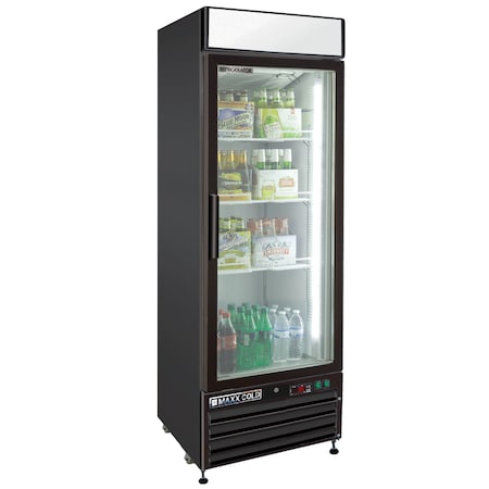 Maxx Cold Refrigerator 23 cu.ft., Single Door, Comm. Merchandiser, Black/Glass MXM1-23RB